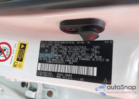2013 Toyota Highlander Limited V6 from USA, damaged, VIN 5TDDK3EH1DS205275
